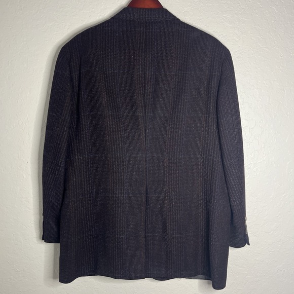 Vintage Austin Reed Men's Wool Blazer, Navy/Purple/Maroon Plaid, Size In Descrip - Picture 7 of 7